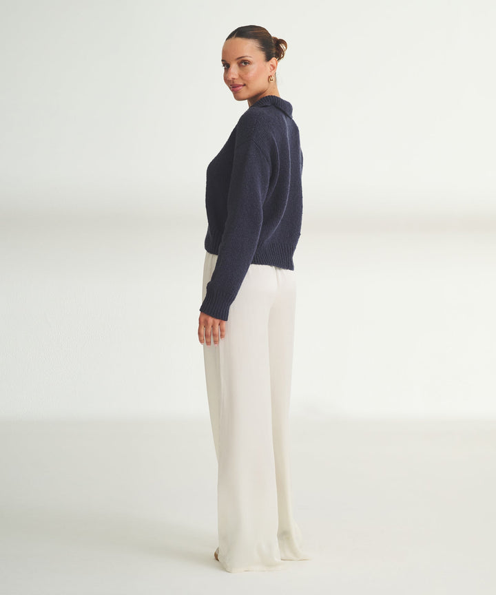 Chunky Cotton Polo Sweater