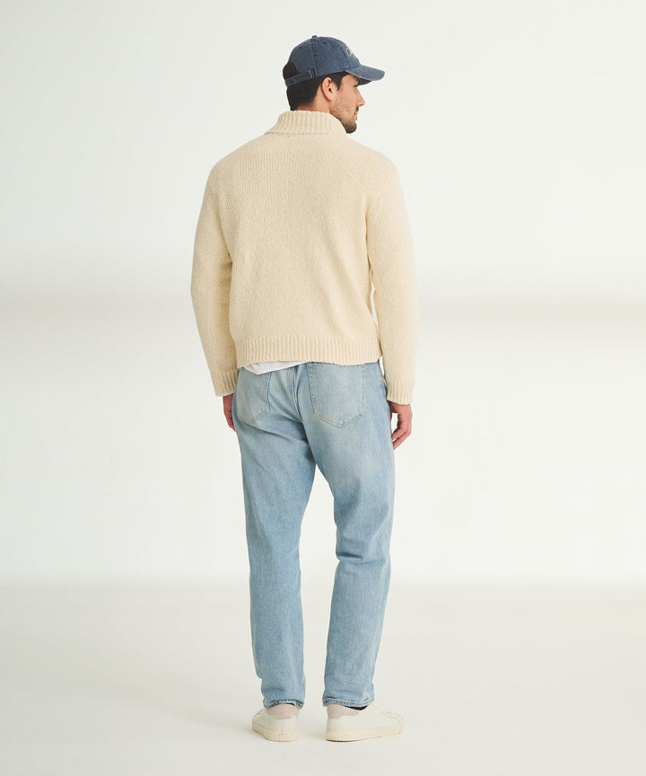 Chunky Cotton Quarter Button Down Sweater