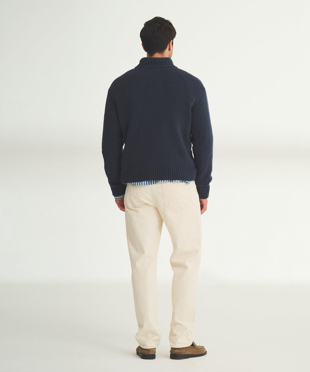 Chunky Cotton Quarter Button Down Sweater