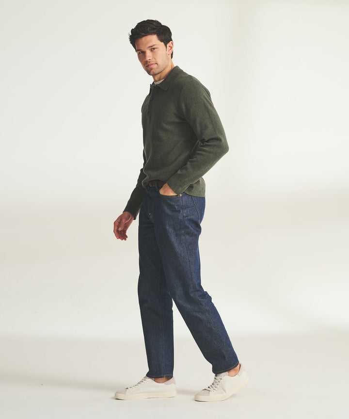 Cotton Cashmere Polo Sweater