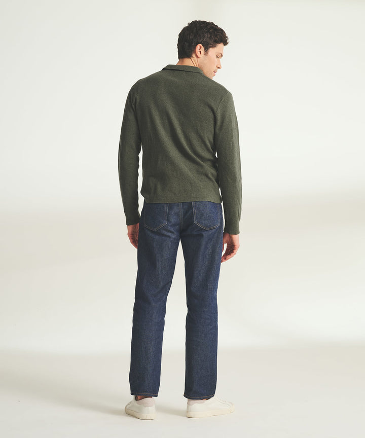 Cotton Cashmere Polo Sweater