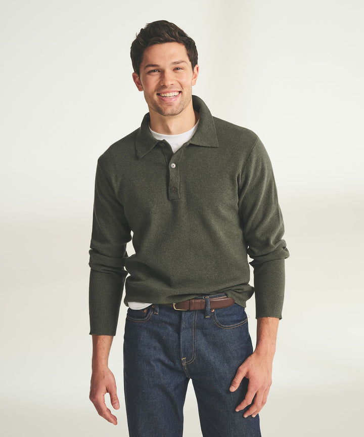Cotton Cashmere Polo Sweater
