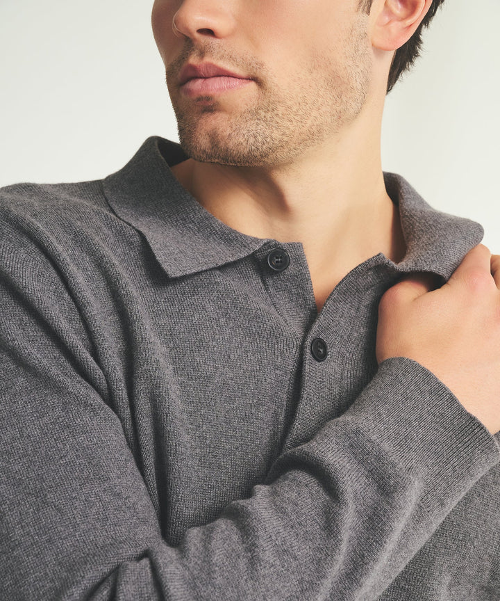 Cotton Cashmere Polo Sweater