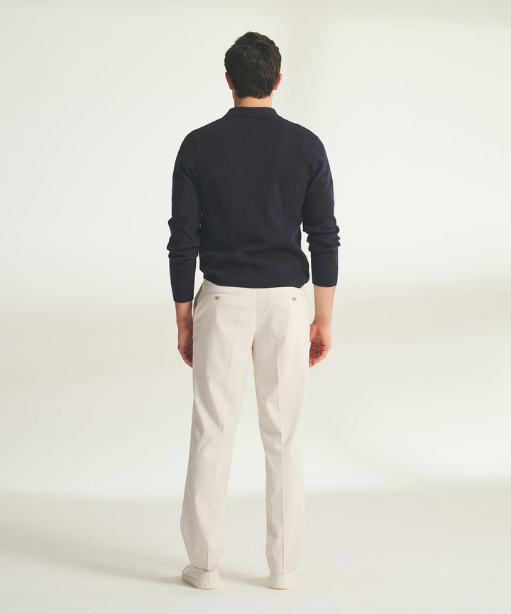 Cotton Cashmere Polo Sweater