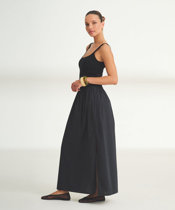 Novelty Cotton Cashmere Mixed Media Dress