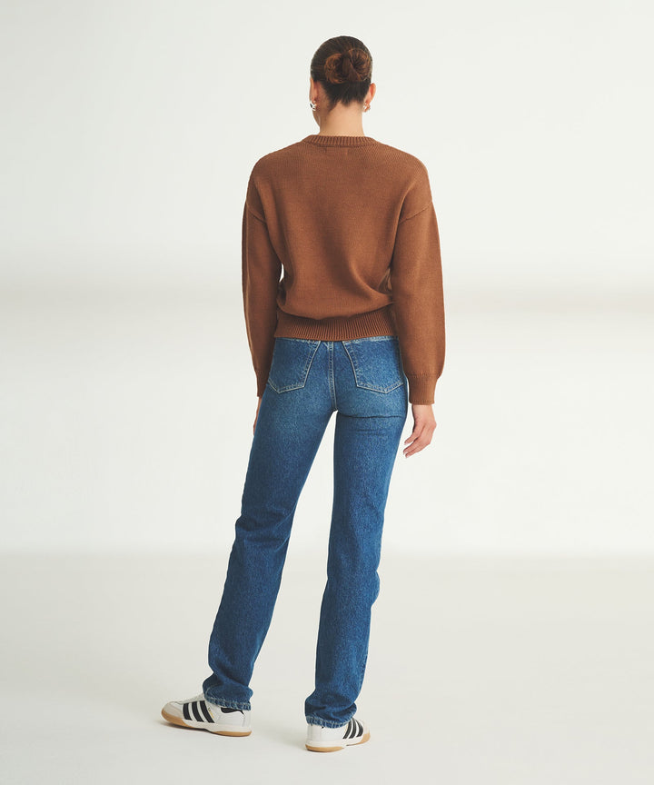 Cotton Relaxed Crewneck Sweater