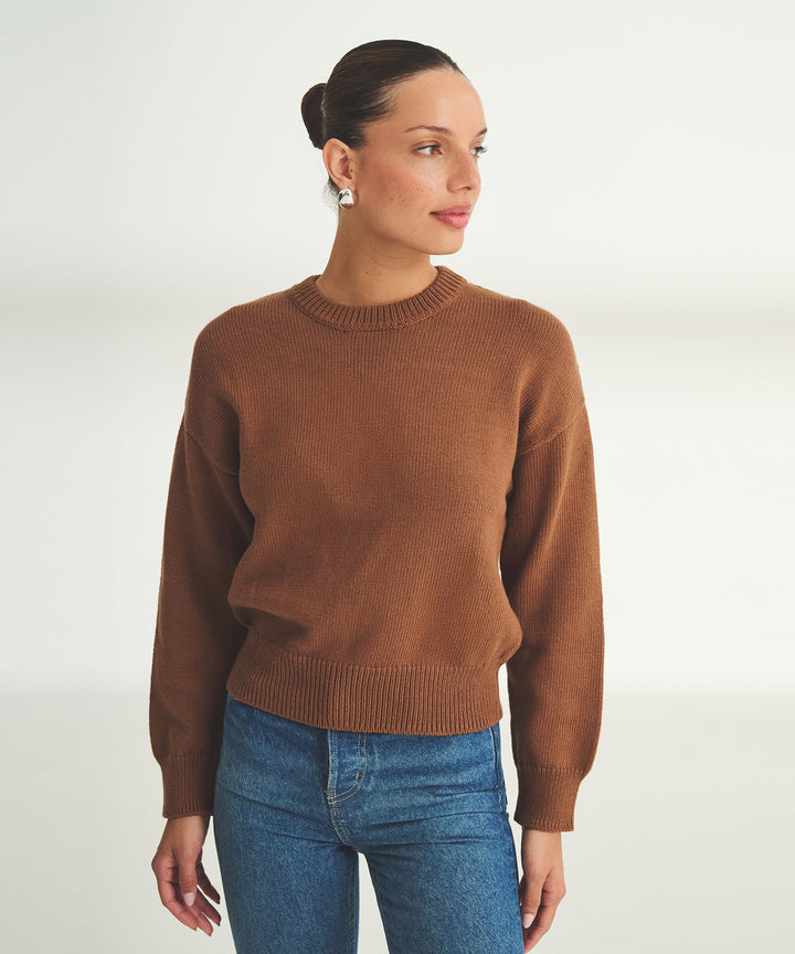 Cotton Relaxed Crewneck Sweater