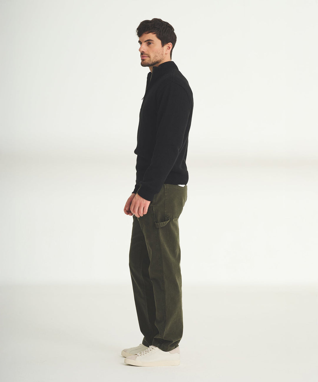 Cotton Relaxed Quarter Zip Sweater