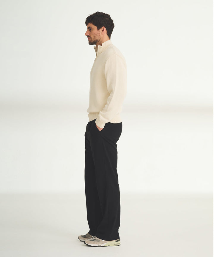 Cotton Relaxed Quarter Zip Sweater