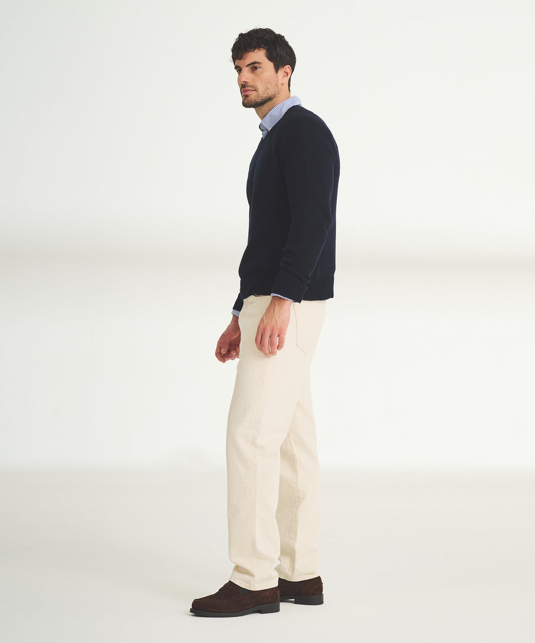 Cotton Relaxed V-Neck Sweater