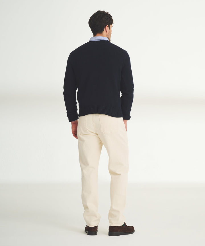 Cotton Relaxed V-Neck Sweater
