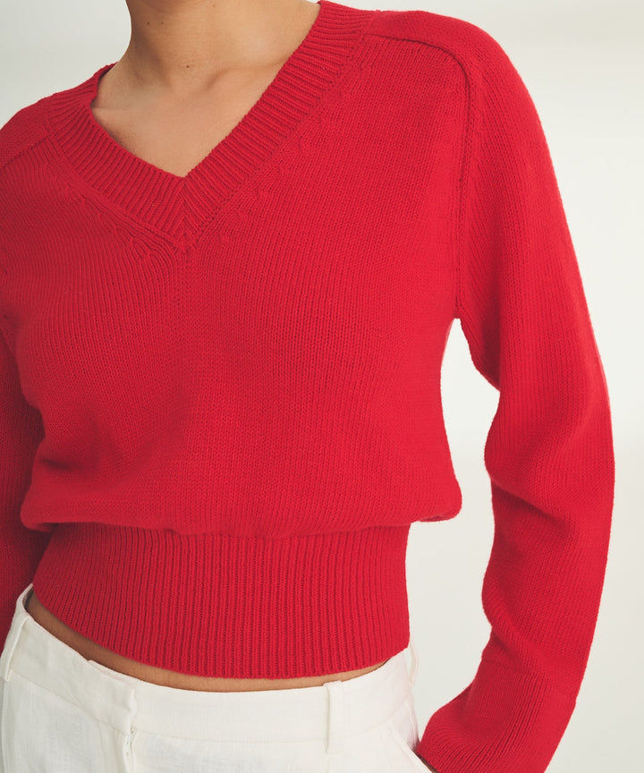 Cotton V-Neck Sweater