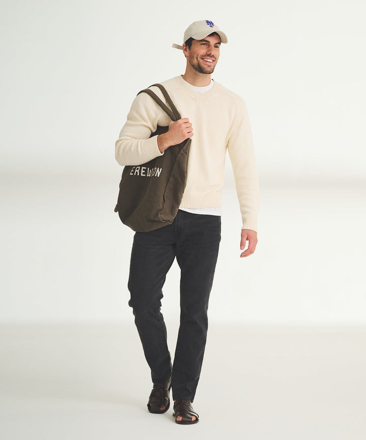 Cotton Relaxed V-Neck Sweater