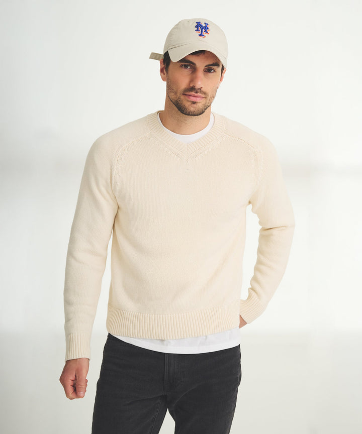 Cotton Relaxed V-Neck Sweater