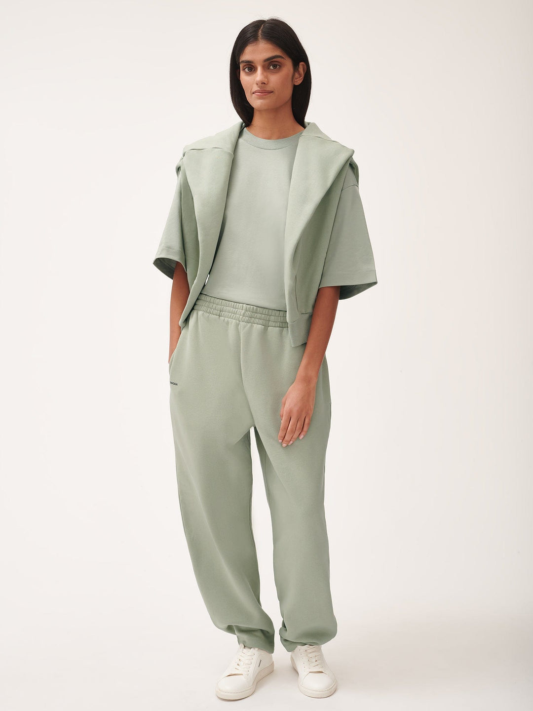 Womens DNA Barrel-Leg Track Pants—moss green