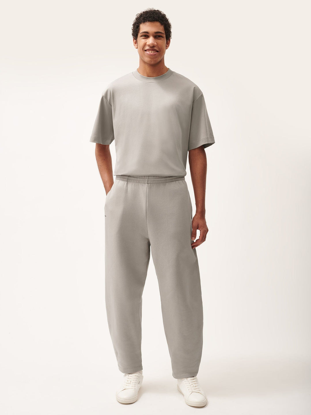 Mens DNA Barrel-Leg Track Pants—stone