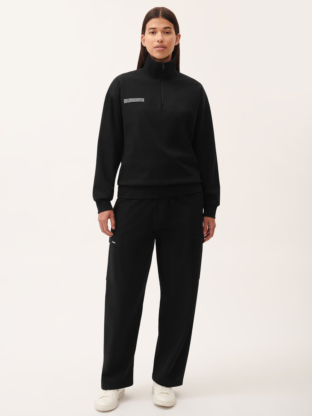 Womens DNA Double Jersey Half Zip Sweatshirt—black