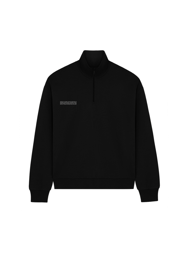 Mens DNA Double Jersey Half Zip Sweatshirt—black