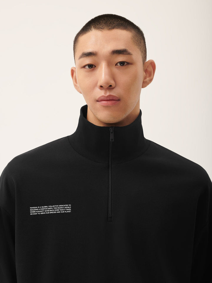 Mens DNA Double Jersey Half Zip Sweatshirt—black