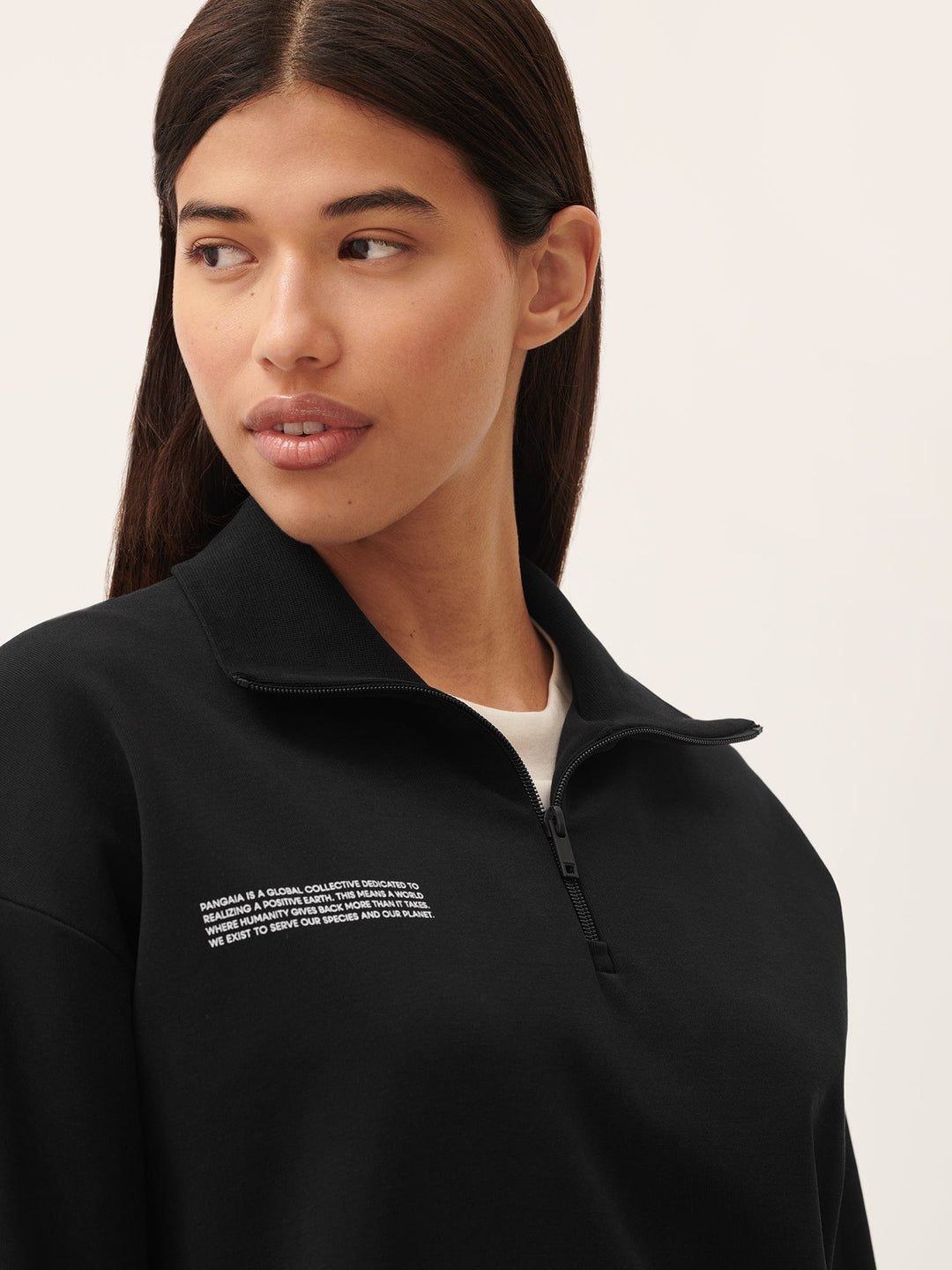 Womens DNA Double Jersey Half Zip Sweatshirt—black