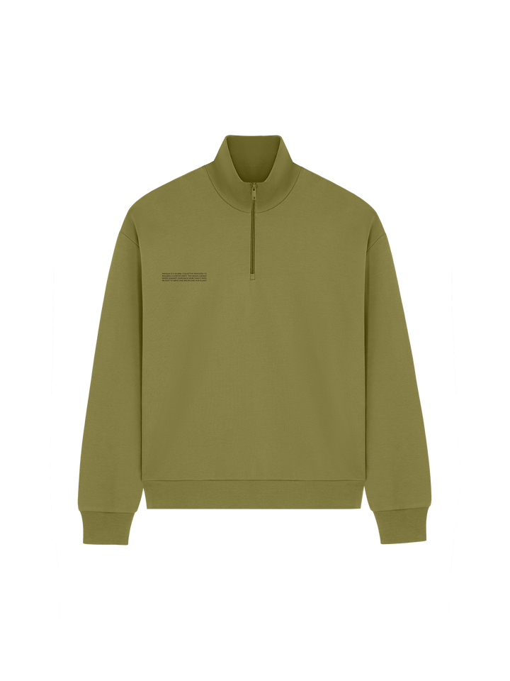 Mens DNA Double Jersey Half Zip Sweatshirt—highland green