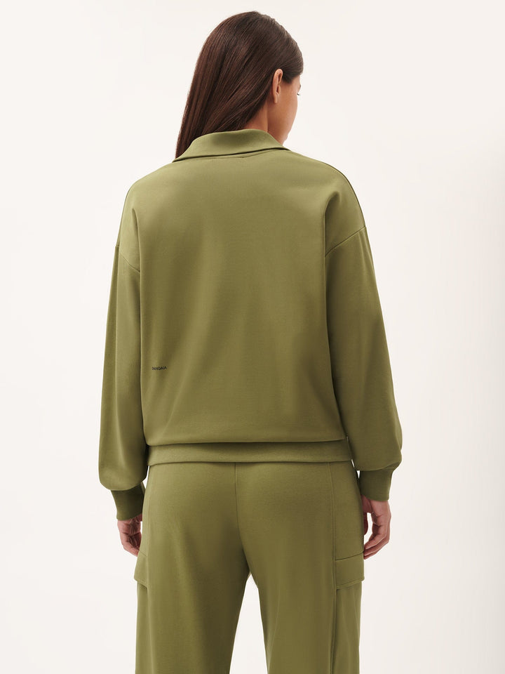 Womens DNA Double Jersey Half Zip Sweatshirt—highland green