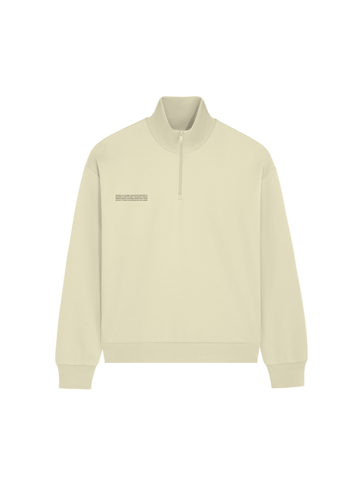 Mens DNA Double Jersey Half Zip Sweatshirt—maitake beige