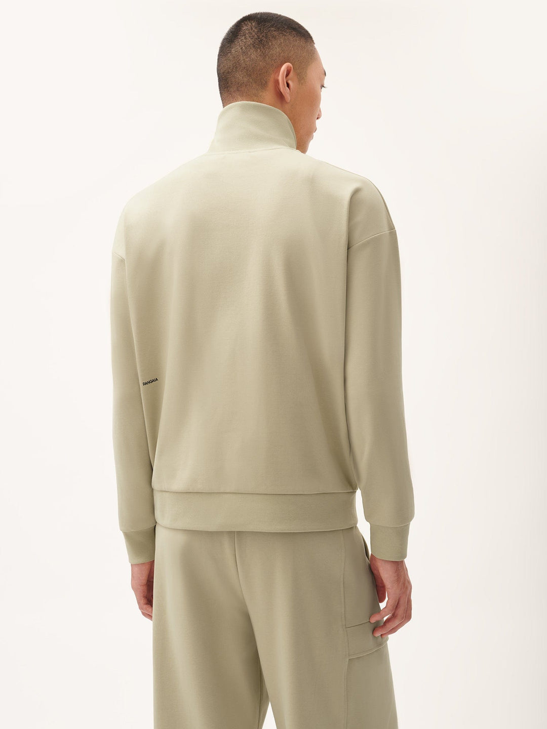 Mens DNA Double Jersey Half Zip Sweatshirt—maitake beige