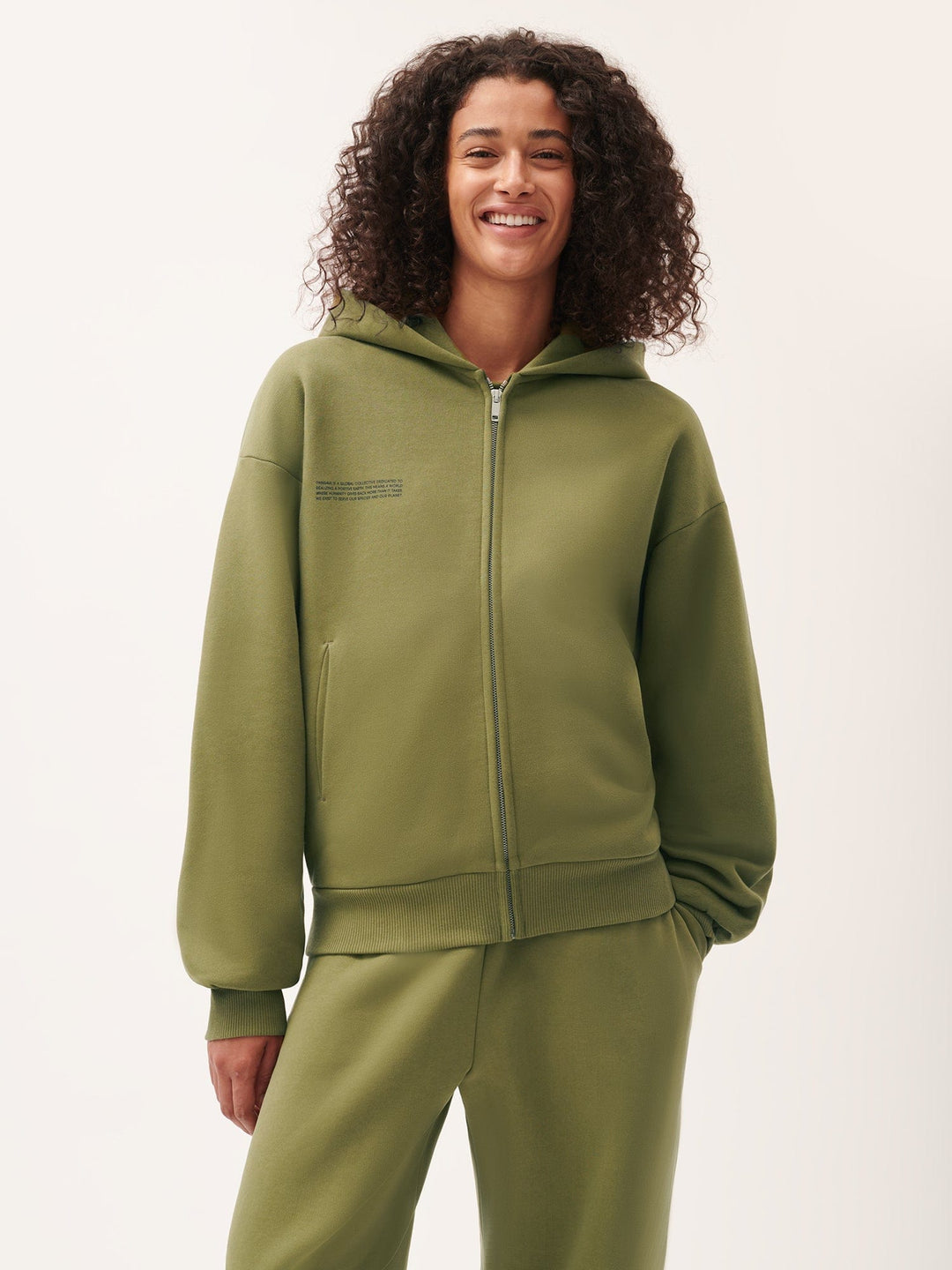 Womens DNA Heavyweight Zipped Hoodie—highland green