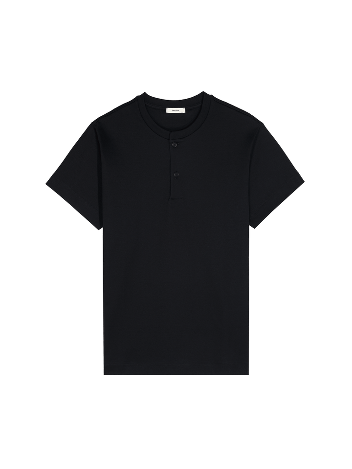 Mens DNA Henley T-Shirt—black