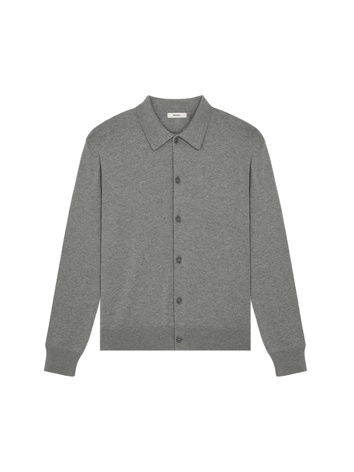 Womens DNA Knitted Collared Shirt—grey marl