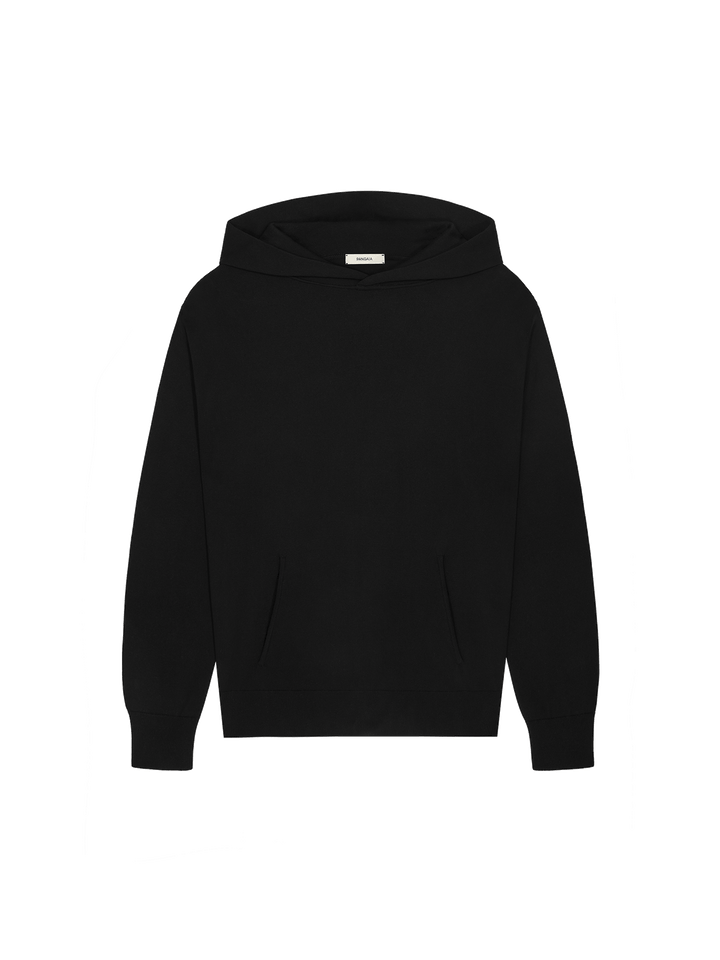Mens DNA Knitted Hoodie—black