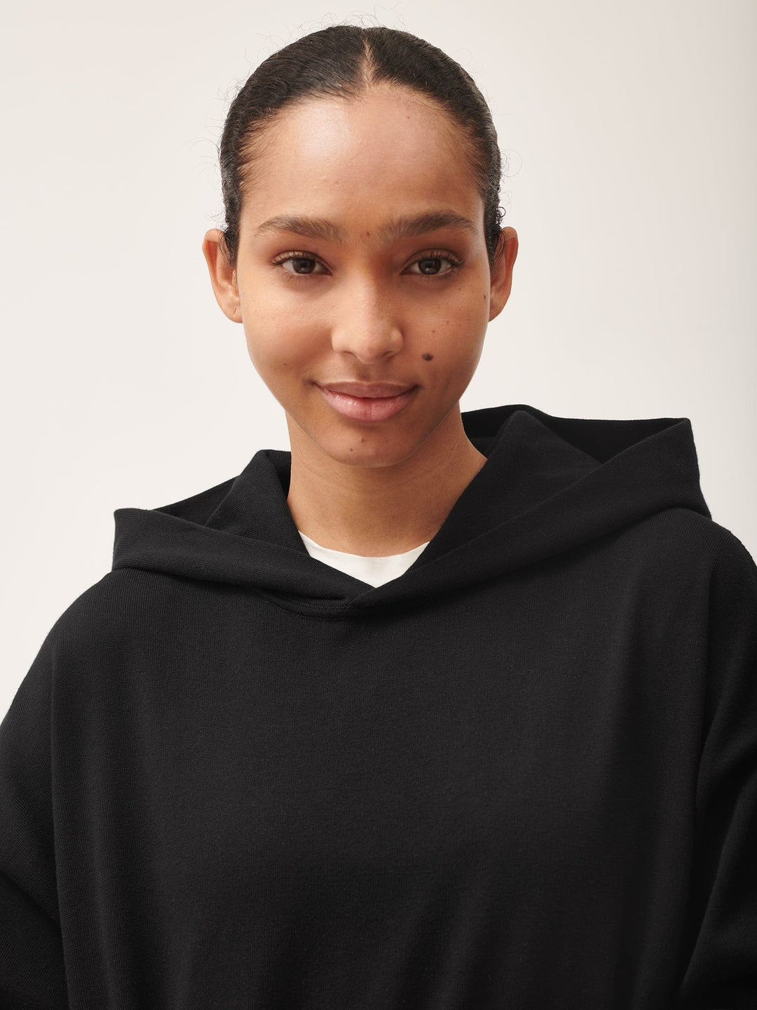 Womens DNA Knitted Hoodie—black