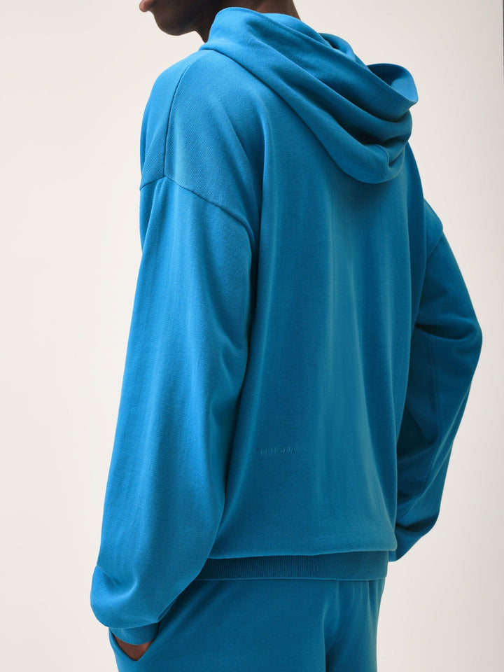 Mens DNA Knitted Hoodie—geyser blue