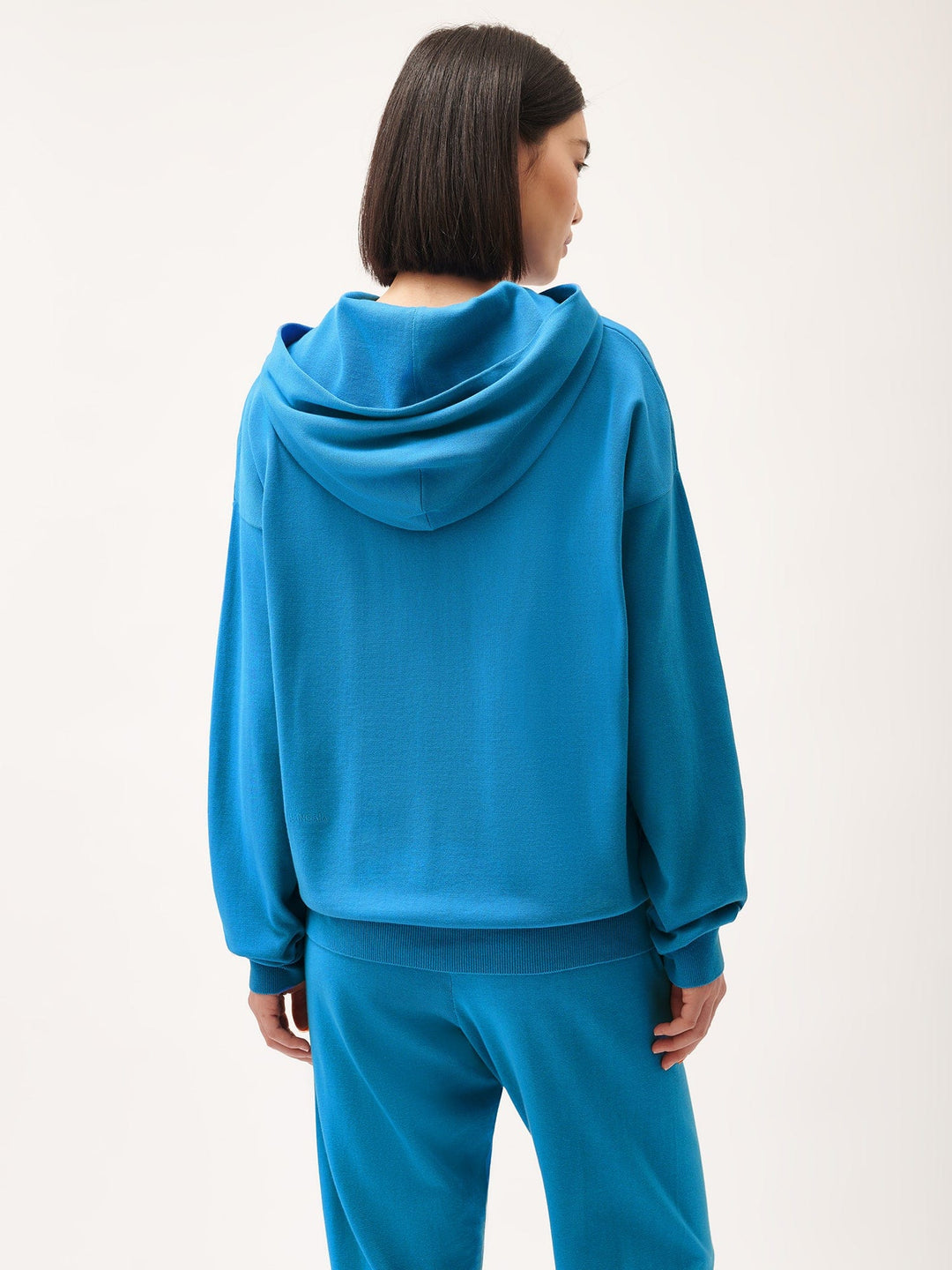 Womens DNA Knitted Hoodie—geyser blue