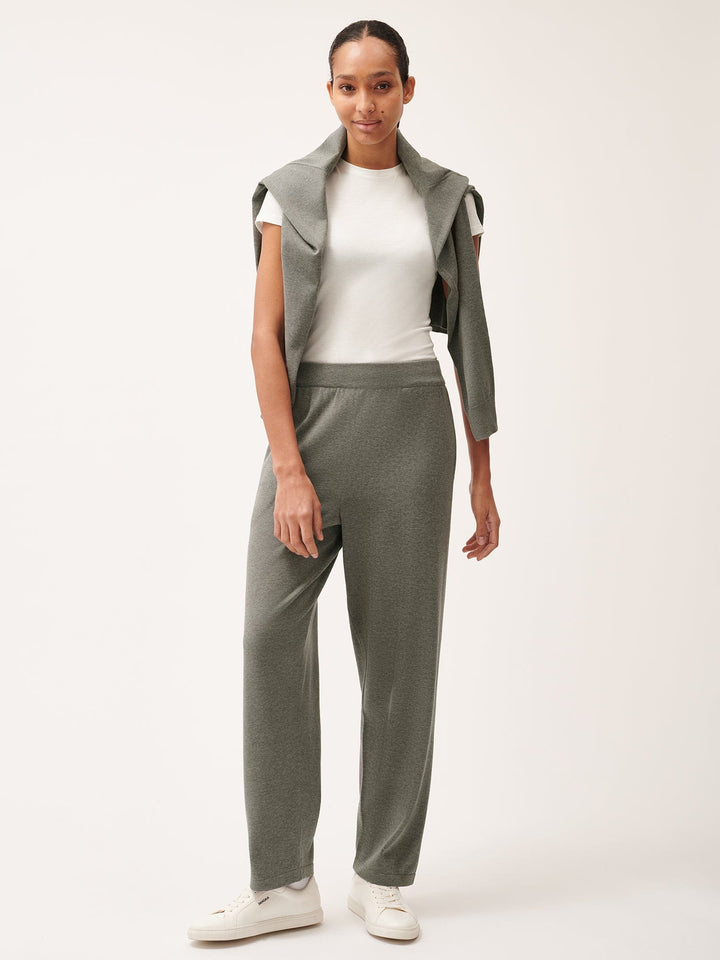 Womens DNA Knitted Straight Leg Track Pants—grey marl