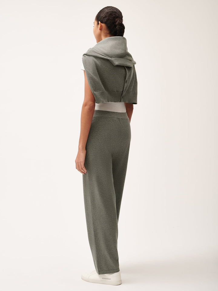 Womens DNA Knitted Straight Leg Track Pants—grey marl
