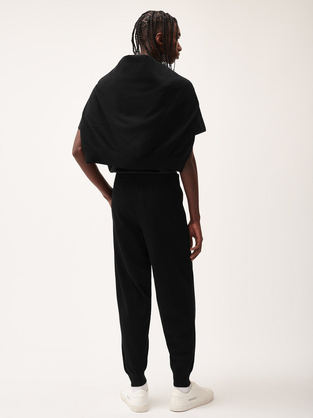 Mens DNA Knitted Track Pants—black