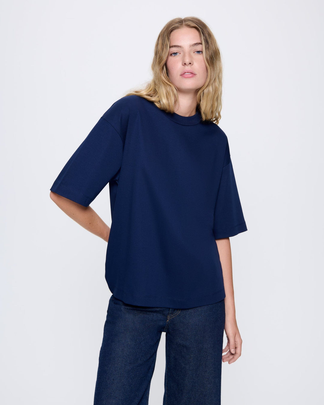 Womens DNA Oversized T-Shirt—navy