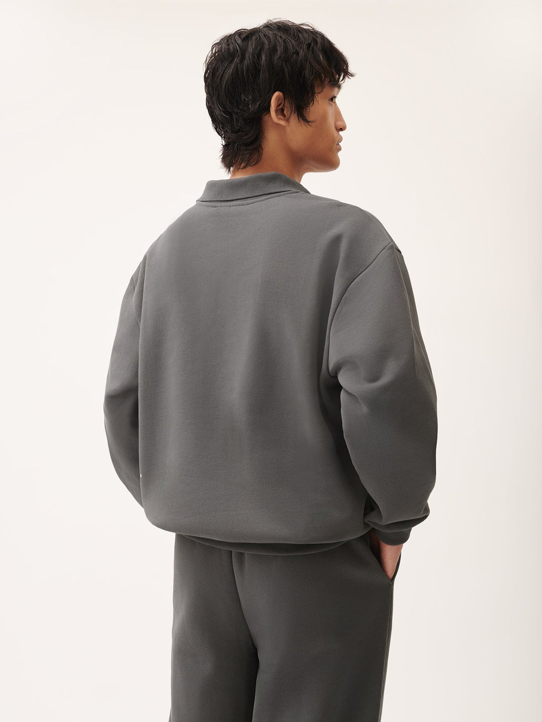 Mens DNA Heavyweight Polo Sweatshirt—atmosphere grey