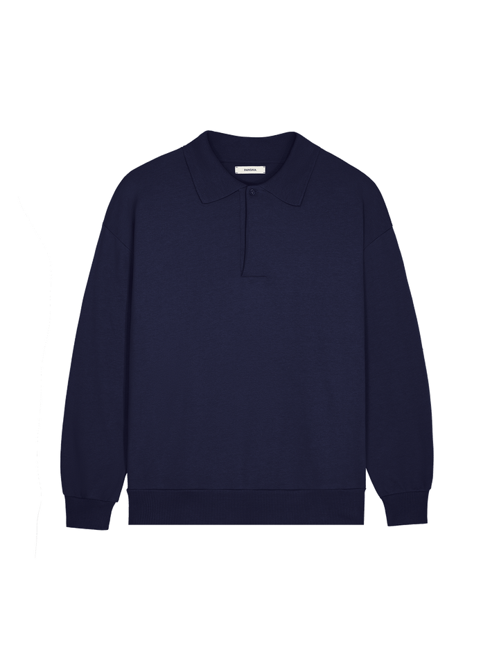 Mens DNA Heavyweight Polo Sweatshirt—navy
