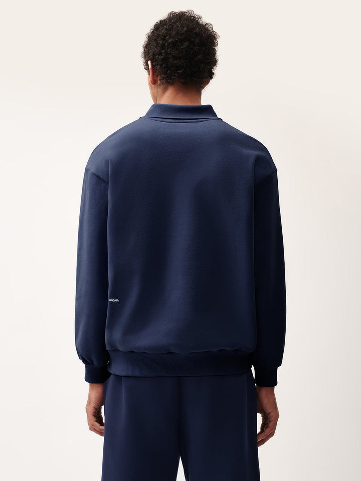 Mens DNA Heavyweight Polo Sweatshirt—navy