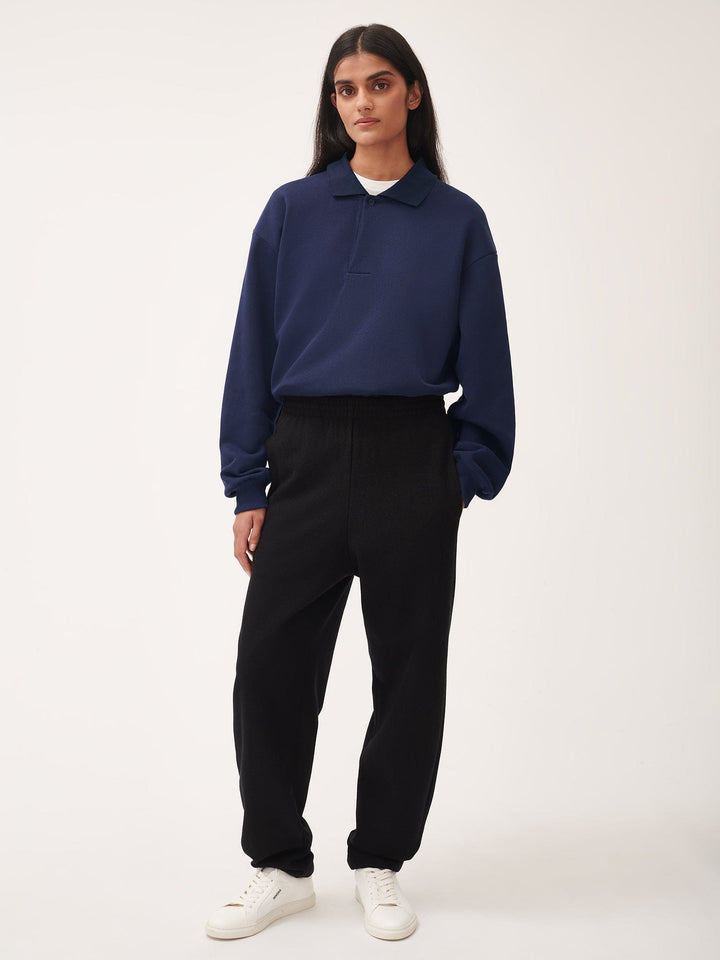 Womens DNA Heavyweight Polo Sweatshirt—navy