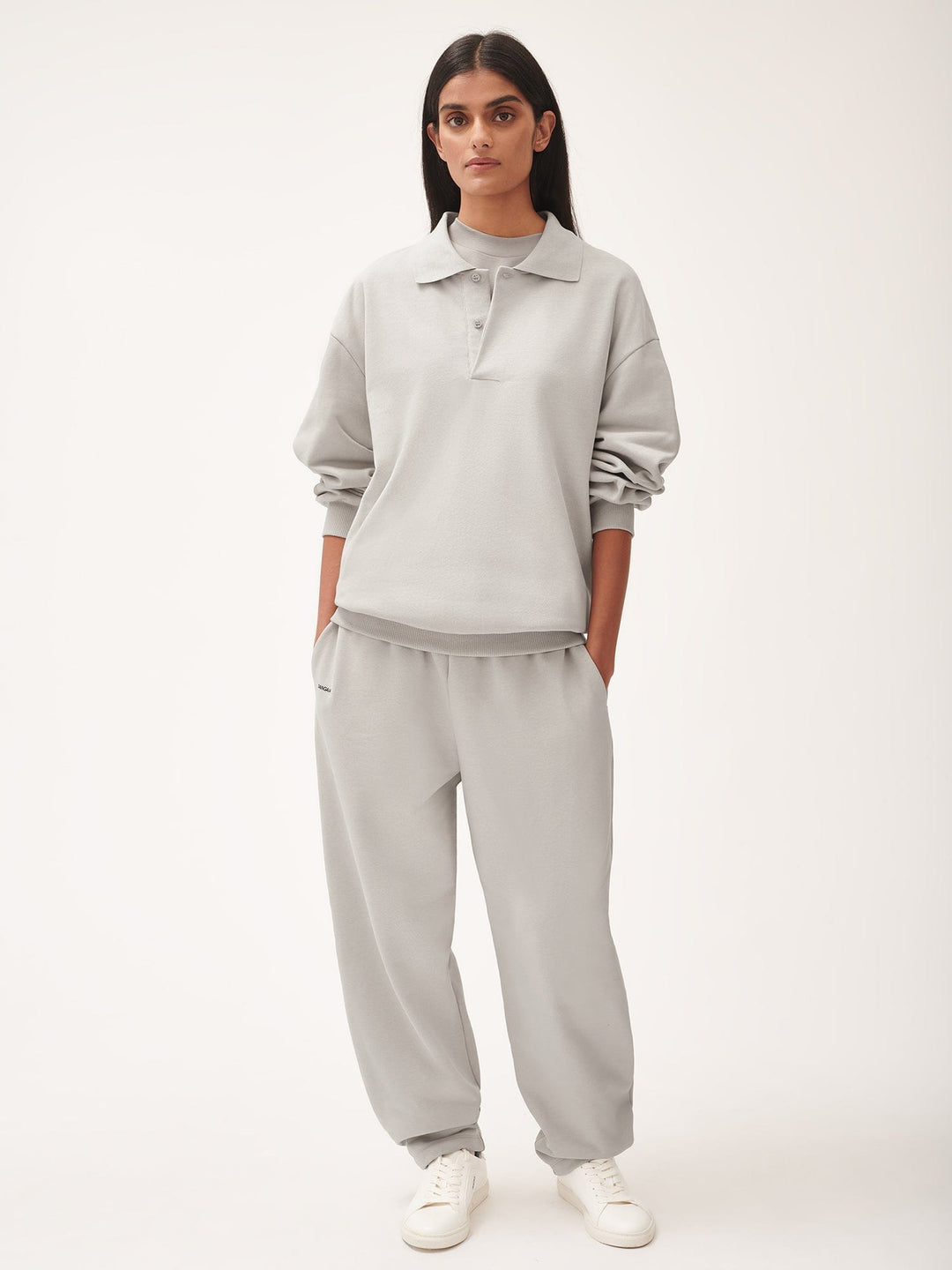 Womens DNA Heavyweight Polo Sweatshirt—stone