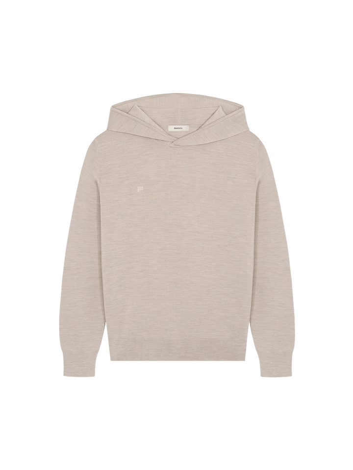 Mens DNA Regenerative Merino Wool Hoodie—stone marl