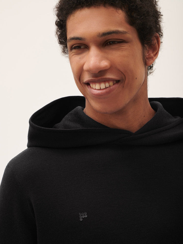 Mens DNA Regenerative Merino Wool Hoodie—black