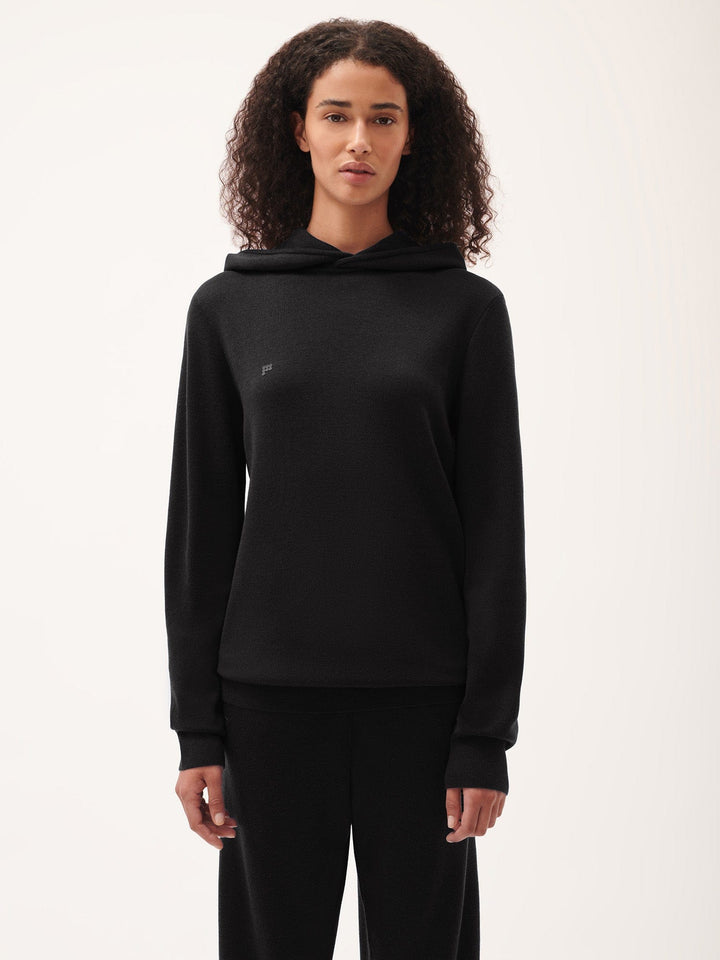 Womens DNA Regenerative Merino Wool Hoodie—black