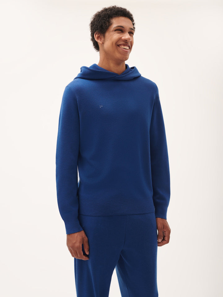 Mens DNA Regenerative Merino Wool Hoodie—earth blue