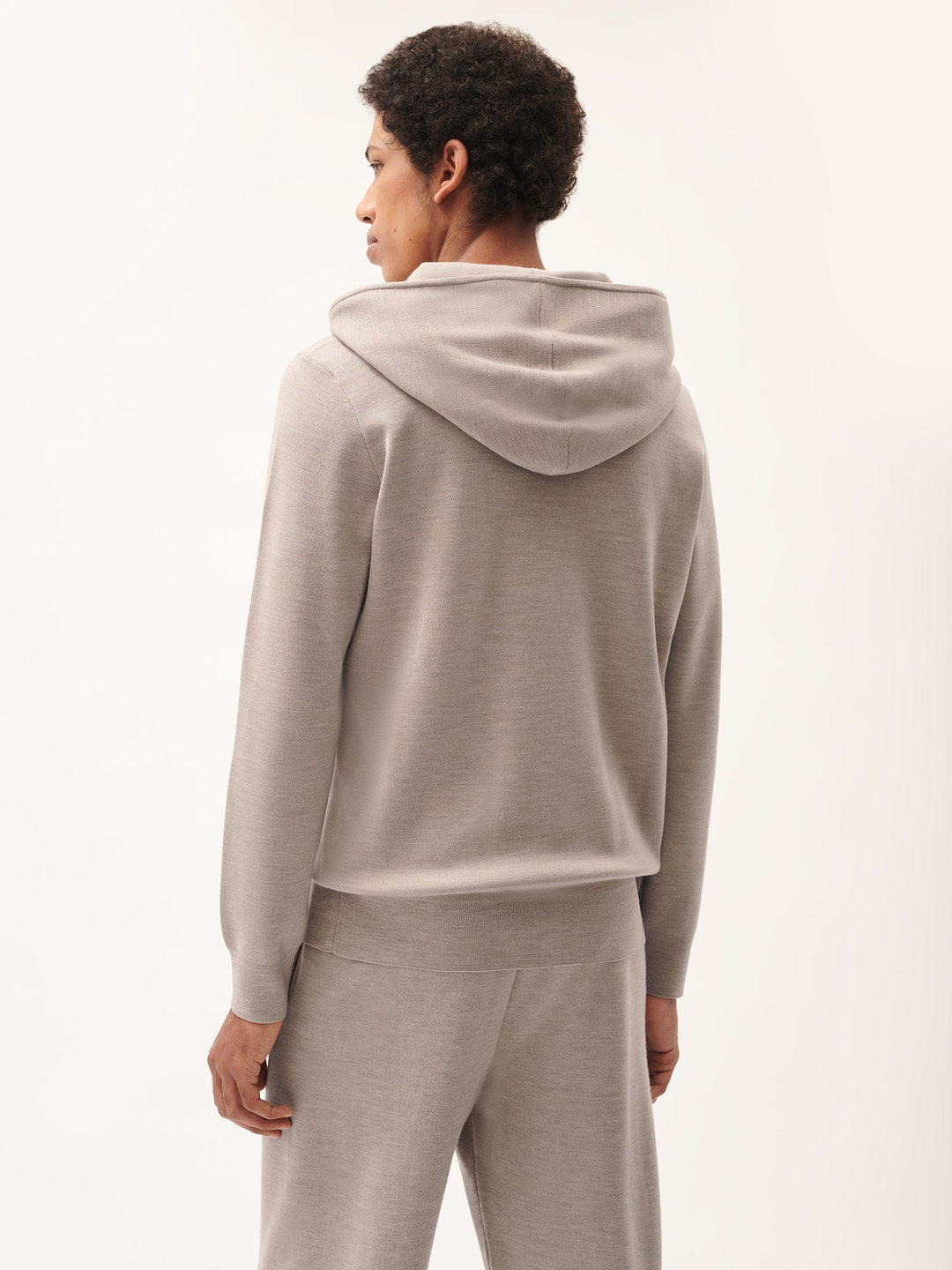 Mens DNA Regenerative Merino Wool Hoodie—stone marl
