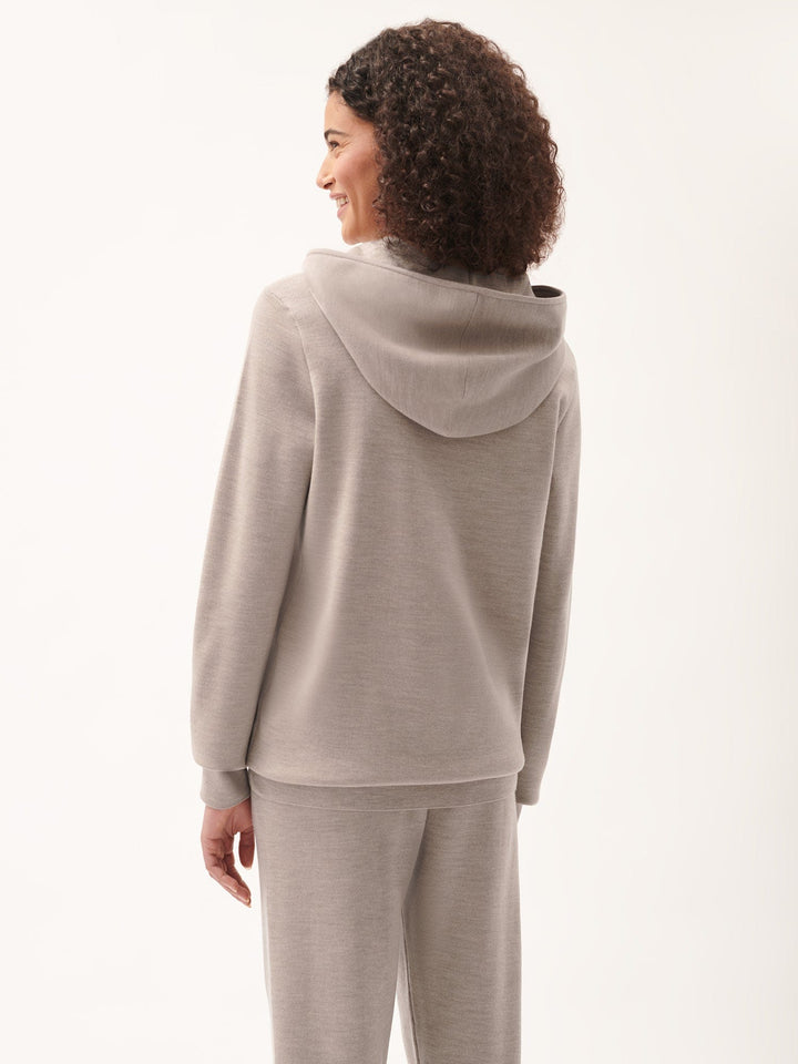 Womens DNA Regenerative Merino Wool Hoodie—stone marl